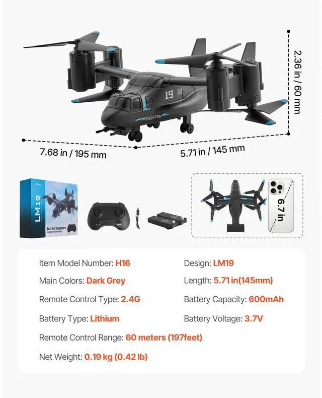 Alt view image 14 of 14 - RC Helicopter 4 Channel Remote Control Aircraft Wing Light Kid Toy Present