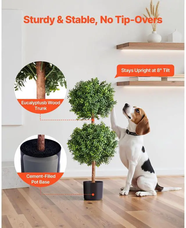 Alt view image 7 of 8 - VEVOR Artificial Topiary Boxwood Double Ball, 2 Set 36 inch Faux Boxwood Plant Balls, Fake Silk Tree Look Real, Easy Assembly for Decor Front Porch Outdoor Patio Garden Balcony Backyard Indoor