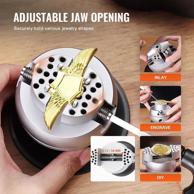 Alt view image 13 of 14 - VEVOR Ball Vise, 3" Engraving Setting Tool, 360° Rotation Engraving Block Vise, 70 PCS Attachment Jewelry Engraving Block Tools Standard Block for Gemstone Inlay and Small-Scale Engraving