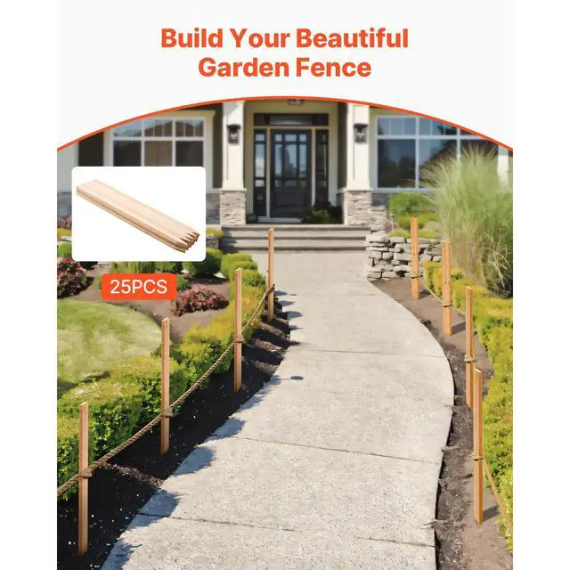 Alt view image 3 of 8 - Wooden Garden Stakes 25Pcs 36x0.5x1.5 in Sturdy Fir Wood Survey Grading Stakes