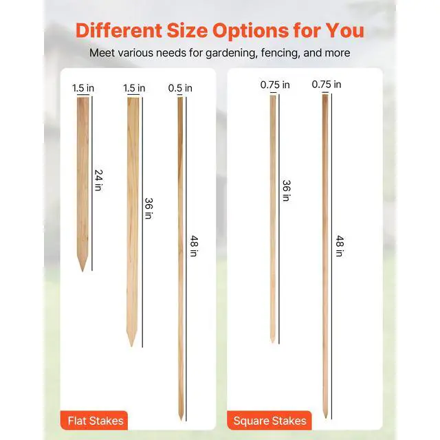 Alt view image 6 of 8 - Wooden Garden Stakes 25Pcs 36x0.5x1.5 in Sturdy Fir Wood Survey Grading Stakes