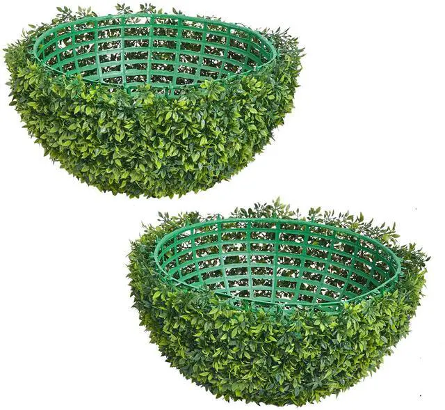 Alt view image 2 of 8 - VEVOR Artificial Topiary Ball, 23 inch Faux Boxwood Plant Balls, Fake Silk Tree Look Real, Easy Assembly for Decor Front Porch Outdoor Patio Garden Balcony Backyard and Indoor Home Wedding, Green