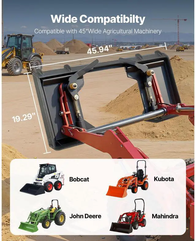 Alt view image 3 of 8 - VEVOR 1/2 in Skid Steer Mount Plate, Universal Quick Attach Mount Plate, Cut Out Design, Easy to Bolt, 6000lbs Capacity, Heavy Duty Loader Plates Compatible with Kubota Bobcat Skid Steers & Tractors