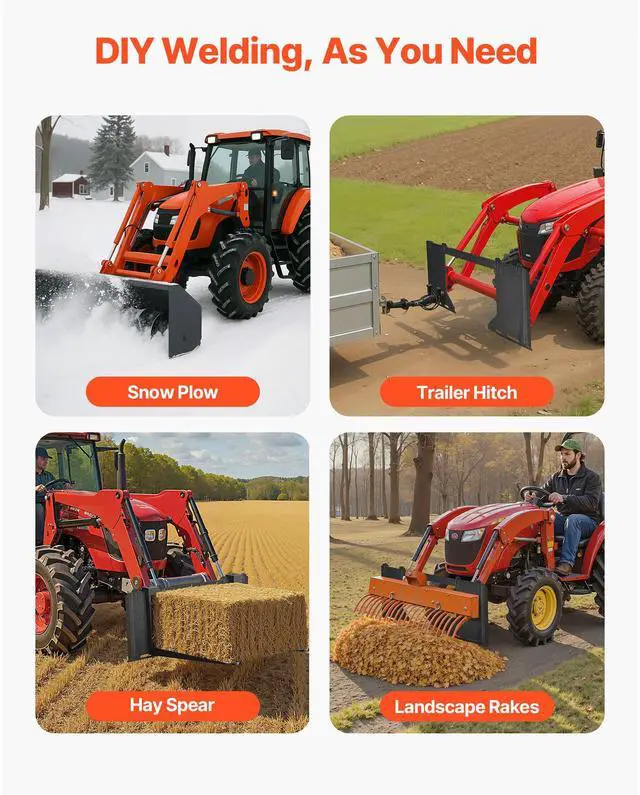 Alt view image 7 of 8 - VEVOR 1/2 in Skid Steer Mount Plate, Universal Quick Attach Mount Plate, Cut Out Design, Easy to Bolt, 6000lbs Capacity, Heavy Duty Loader Plates Compatible with Kubota Bobcat Skid Steers & Tractors