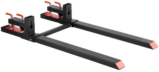 Main image of Pallet Forks, 4000 lbs Clamp on Pallet Forks, 60-Inch Total Length Heavy-Duty Tractor Fork with Adjustable Stabilizer Bar for Tractor Attachments, Loader Bucket, and Skid Steer, Black