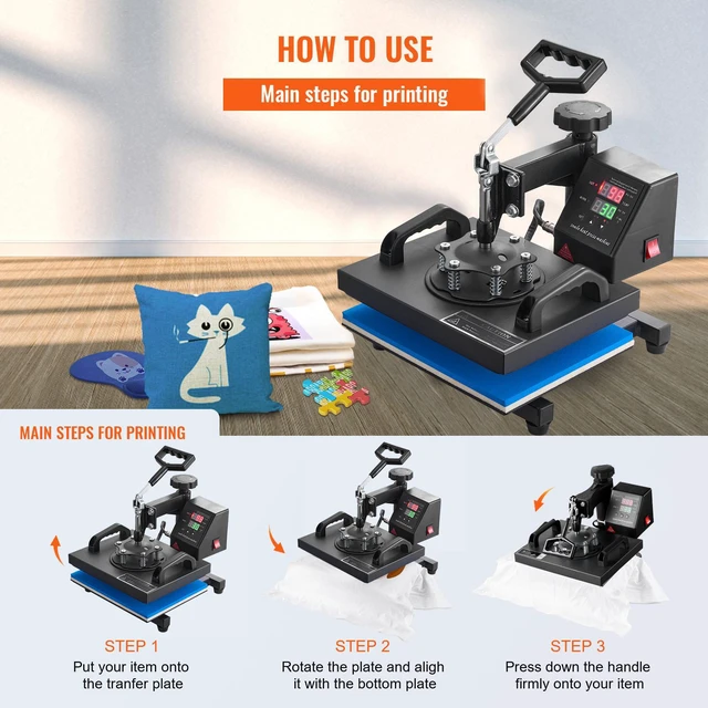 Alt view image 6 of 8 - Heat Press, 12x10Inch T-Shirt Press Machine, T-shirt Press Heat Press 30x23cm Printing Machine Heat Transfer Sublimation Machine for T-shirts