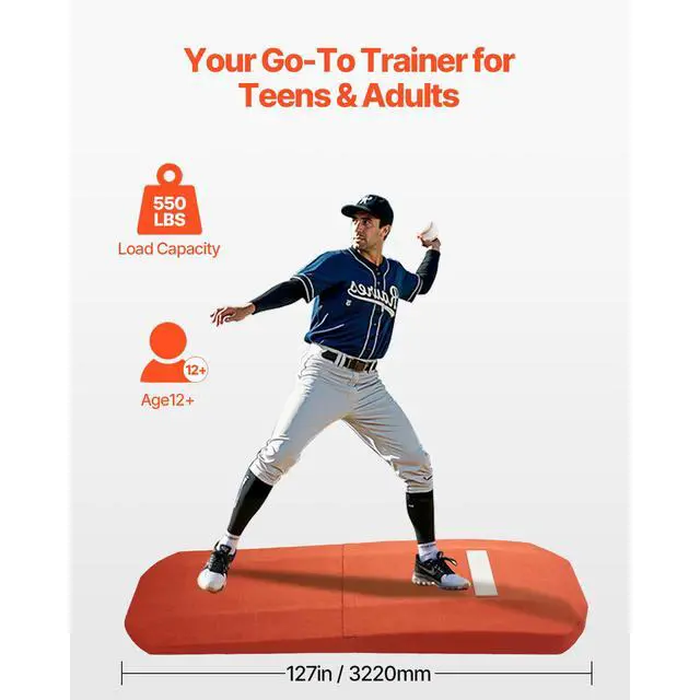 Alt view image 2 of 7 - Pitching Mound, Portable Baseball Game Mound, 127 in Indoor Outdoor Pitching Practice and Training Equipment, Softball Pitching Aids with Antifade Turf and Pitching Rubber
