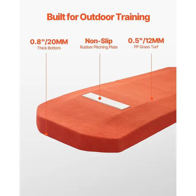 Alt view image 3 of 7 - Pitching Mound, Portable Baseball Game Mound, 127 in Indoor Outdoor Pitching Practice and Training Equipment, Softball Pitching Aids with Antifade Turf and Pitching Rubber