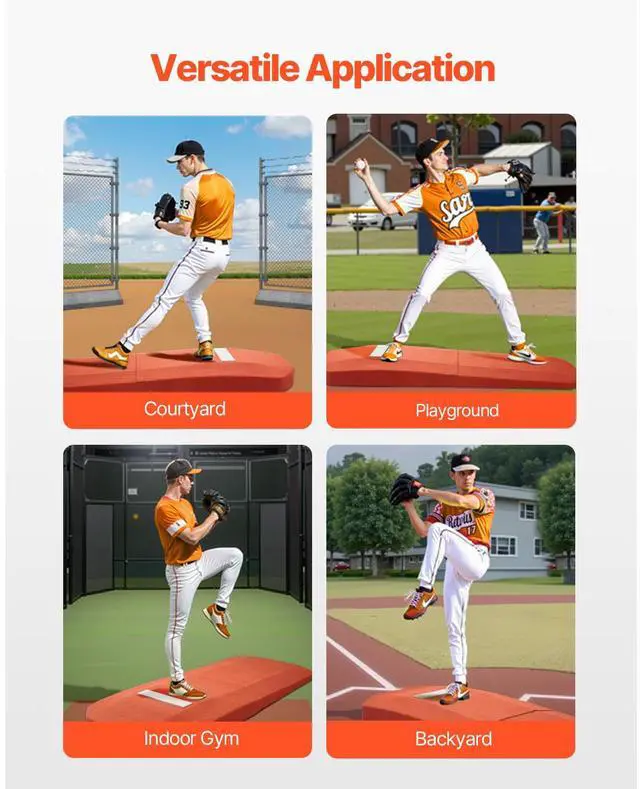 Alt view image 7 of 7 - Pitching Mound, Portable Baseball Game Mound, 127 in Indoor Outdoor Pitching Practice and Training Equipment, Softball Pitching Aids with Antifade Turf and Pitching Rubber