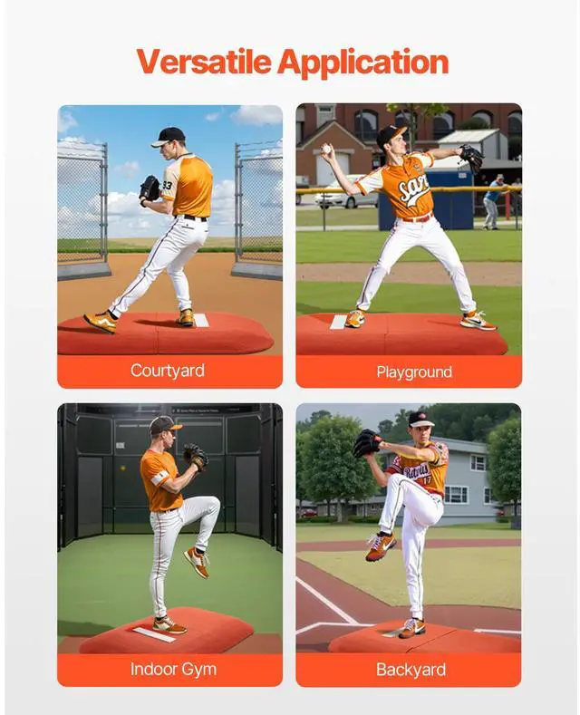 Alt view image 7 of 7 - Pitching Mound, Portable Baseball Game Mound, 107 in Indoor Outdoor Pitching Practice and Training Equipment, Softball Pitching Aids with Antifade Turf and Pitching Rubber