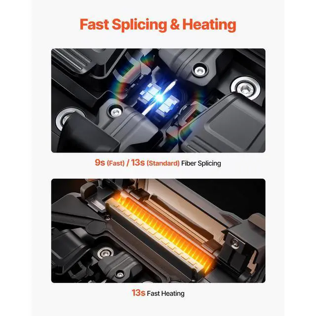 Alt view image 3 of 8 - VEVOR Fiber Fusion Optic Splicer 6 Motors Core & Clad Alignment 5" LCD Screen