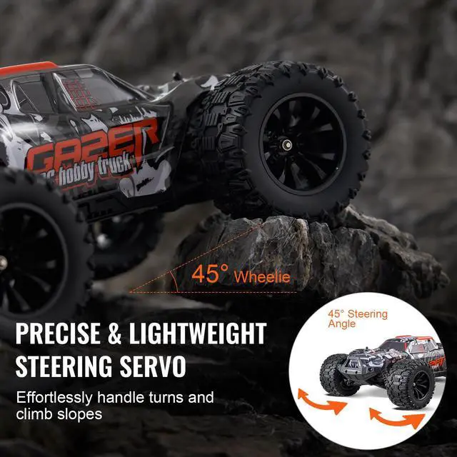 Alt view image 10 of 14 - Remote Control Car 1:14 Scale Kids RC Car All Terrain 4WD Off-Road Truck