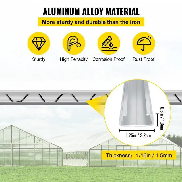 Alt view image 3 of 7 - Spring Wire and Lock Channel, 6.56ft Spring Lock & U-Channel Bundle for Greenhouse, 40 Packs PE Coated Spring Wire & Aluminum Alloy Channel,Plastic Poly Film or Shade Cloth Attachment with Screw