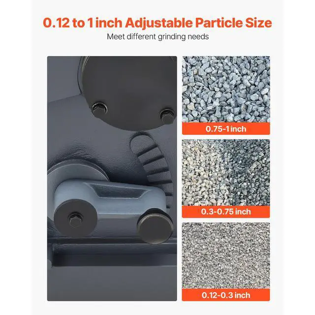 Alt view image 4 of 7 - Jaw Crusher Machine, 4KW High Power Rock Stone Crush Machine, 7.87 x 9.65 inch Feeding Port, 1740 RPM Speed Stone Shatter Grinder, Electric Stone Shatter 220V, for Rock Coal Glass Bottle