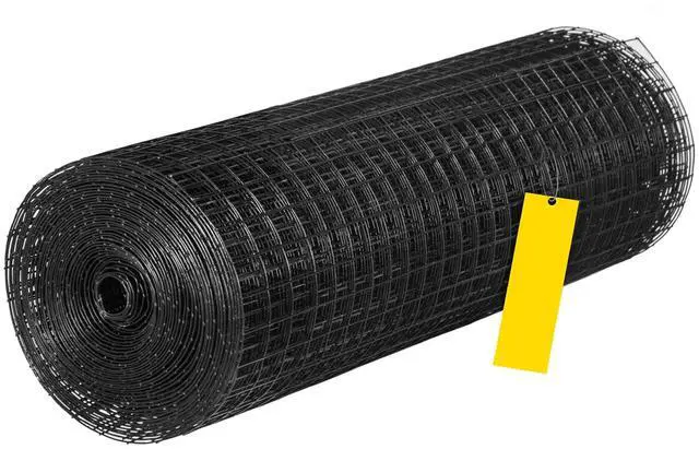 Main image of Hardware Cloth, 24\" x50\' & 1\"x1\" Mesh Size, Galvanized Steel Vinyl Coated 16 Gauge Welded Wire with A Cutting Plier & A Pair of Fabric Gloves, for Garden Fencing & Pet Enclosures, Black