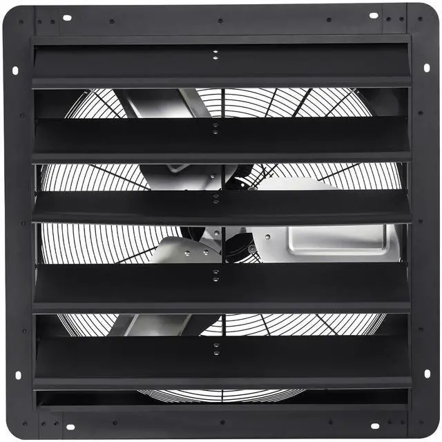 Alt view image 2 of 8 - VEVOR 24 inch Shutter Exhaust Fan, Wall Mounted Attic Vent Fan with Smart Programming Variable Speed Temperature Control, 2900 CFM,EC Motor,Timer, for Shed,Garage,Greenhouse Ventilation Cooling,Black