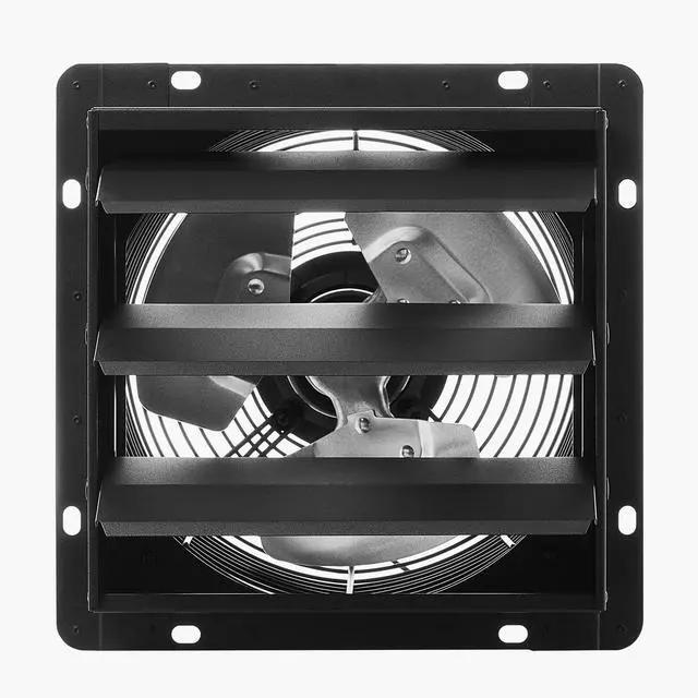 Alt view image 2 of 8 - VEVOR 12 inch Shutter Exhaust Fan, Wall Mounted Attic Vent Fan with Smart Programming Variable Speed Temperature Control, 1500 CFM,EC Motor,Timer, for Shed,Garage,Greenhouse Ventilation Cooling,Black