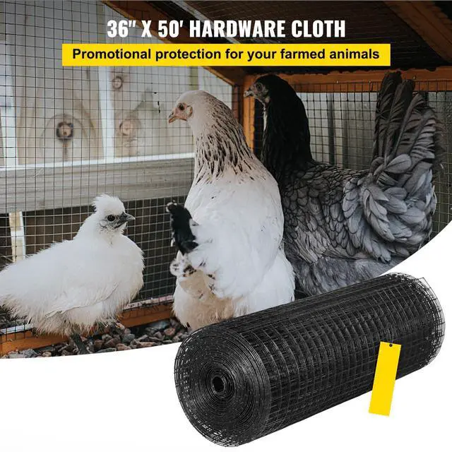 Alt view image 10 of 15 - VEVOR Hardware Cloth, 36" x 50' & 1"x1" Mesh Size, Galvanized Steel Vinyl Coated 16 Gauge Chicken Wire Fencing w/A Cutting Plier & A Pair of Fabric Gloves, for Garden Fencing & Pet Enclosures, Black