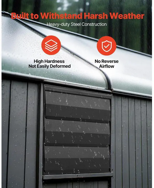 Alt view image 5 of 8 - VEVOR 12 inch Shutter Exhaust Fan, Wall Mounted Attic Vent Fan with Smart Programming Variable Speed Temperature Control, 1500 CFM,EC Motor,Timer, for Shed,Garage,Greenhouse Ventilation Cooling,Black