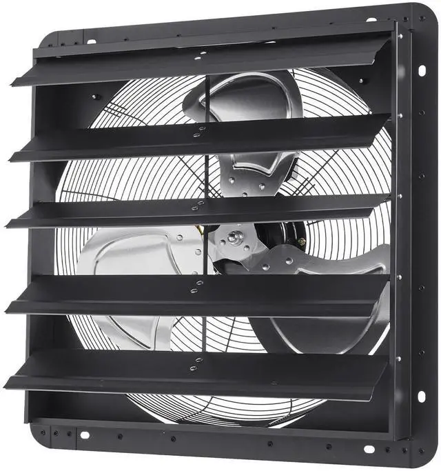 Alt view image 2 of 8 - VEVOR 20 inch Shutter Exhaust Fan, Wall Mounted Attic Vent Fan with Smart Programming Variable Speed Temperature Control, 4800 CFM,EC Motor,Timer, for Shed,Garage,Greenhouse Ventilation Cooling,Black
