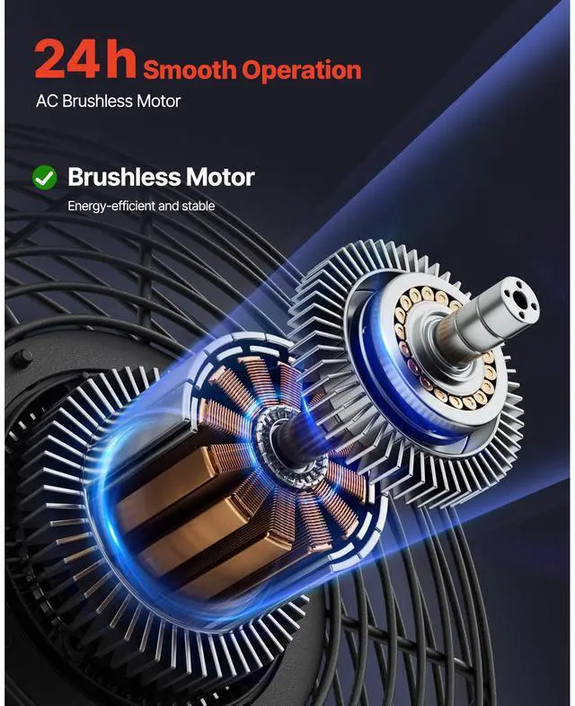 Alt view image 4 of 8 - VEVOR 16 in Shutter Exhaust Fan with Smart Programming Controller Wall Mount