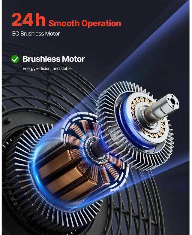 Alt view image 10 of 14 - VEVOR 10 in Shutter Exhaust Fan with Smart Programming Controller Wall Mount