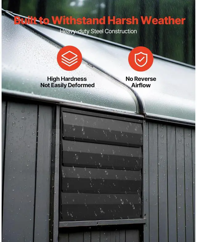 Alt view image 5 of 8 - VEVOR 14 inch Shutter Exhaust Fan, Wall Mounted Attic Vent Fan with Smart Programming Variable Speed Temperature Control, 2000 CFM,EC Motor,Timer, for Shed,Garage,Greenhouse Ventilation Cooling,Black