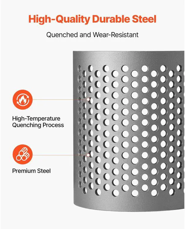 Alt view image 4 of 8 - VEVOR Screen Mesh for Plastic Shredder, High-Quality Steel Durable Mesh, 0.315 in/8 mm High-Precision Aperture Screen, Compatible with Model 180 Plastic Grinder, Suitable for Small Particle Recycling