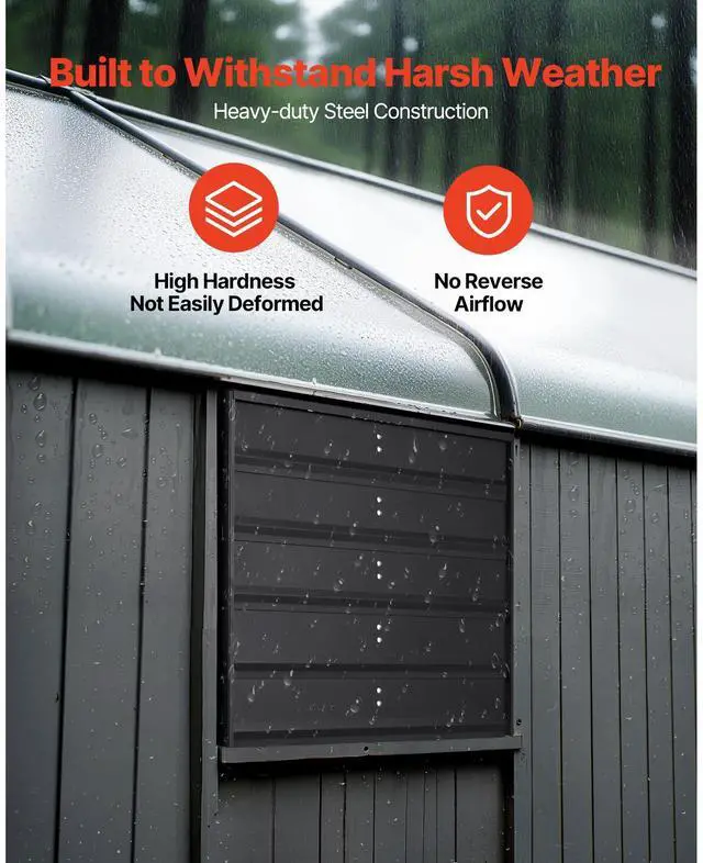 Alt view image 5 of 8 - VEVOR 20 inch Shutter Exhaust Fan, Wall Mounted Attic Vent Fan with Smart Programming Variable Speed Temperature Control, 4800 CFM,EC Motor,Timer, for Shed,Garage,Greenhouse Ventilation Cooling,Black