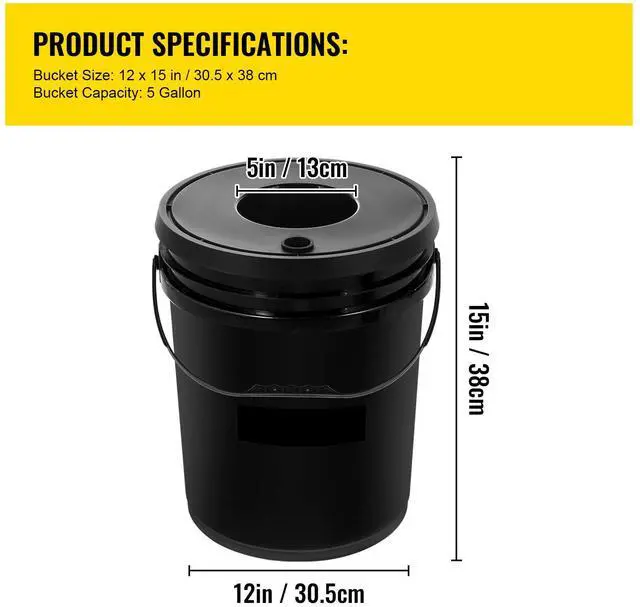 Alt view image 7 of 7 - DWC Hydroponic System, 5 Gallon 5 Buckets, Deep Water Culture Growing Bucket, Hydroponics Grow Kit with Pump, Air Stone and Connected Reservoir, for Indoor/Outdoor Leafy Vegetables