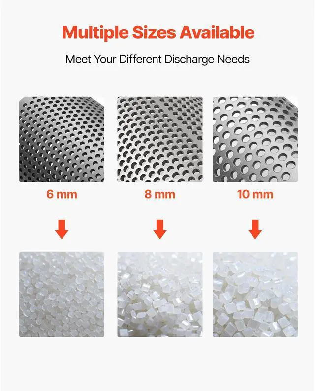 Alt view image 7 of 8 - VEVOR Screen Mesh for Plastic Shredder, High-Quality Steel Durable Mesh, 0.236 in/6 mm High-Precision Aperture Screen, Compatible with Model 250 Plastic Grinder, Suitable for Micro Particle Recycling