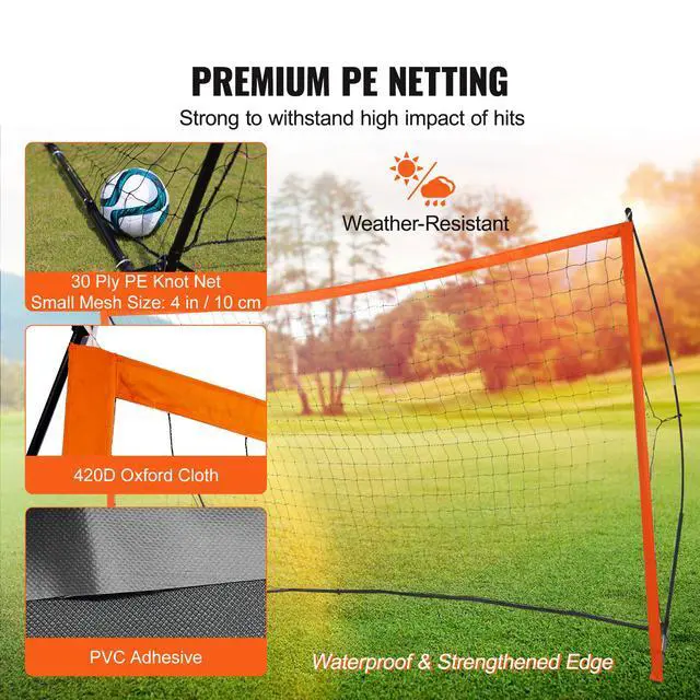 Alt view image 3 of 7 - Portable Soccer Goal, 12.4x6.4 ft Adults Kids Backyard Soccer Net, Large Practice Soccer Net, Steel Fiberglass Structure Training Soccer Goal Set, All-Weather Outdoor Soccer Goals with Carry Bag