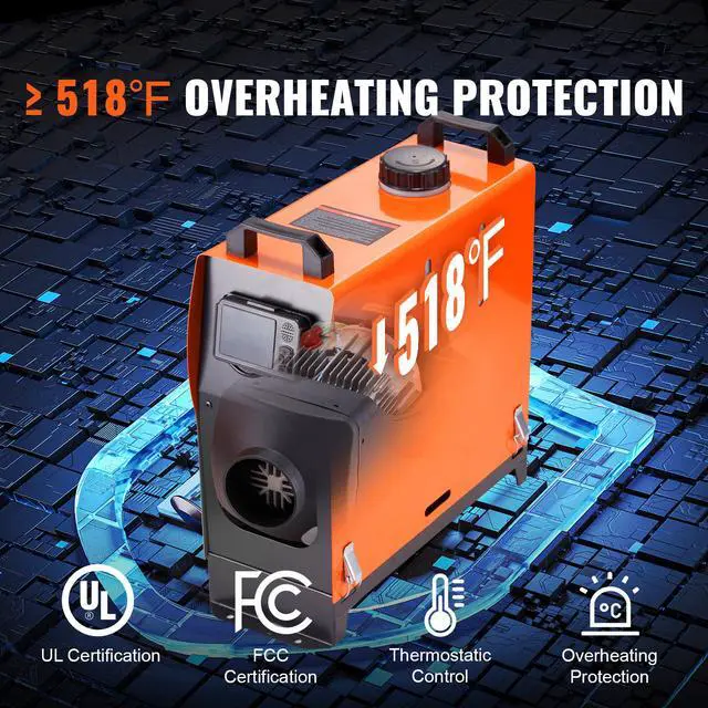 Alt view image 12 of 14 - VEVOR Diesel Air Heater All-in-one 12V 5KW Bluetooth App LCD for Car RV Indoors