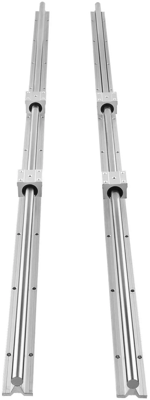 Alt view image 8 of 14 - VEVOR Linear Guide Rail Set, SBR16 1500mm, 2 PCS 59 in/1500 mm SBR16 Guide Rails and 4 PCS SBR16UU Slide Blocks, Linear Rails and Bearings Kit for Automated Machines DIY Project CNC Router Machines