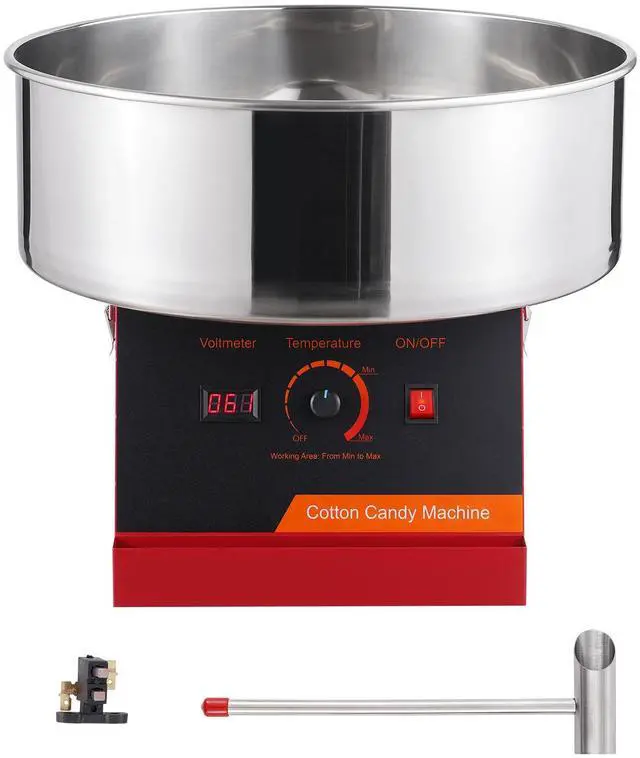Alt view image 8 of 14 - VEVOR  Electric Cotton Candy Machine, 1000W Candy Floss Maker, Commercial Cotton Candy Machine with Stainless Steel Bowl, and Sugar Scoop, Perfect for Home Kids Birthday, Family Party (Red)