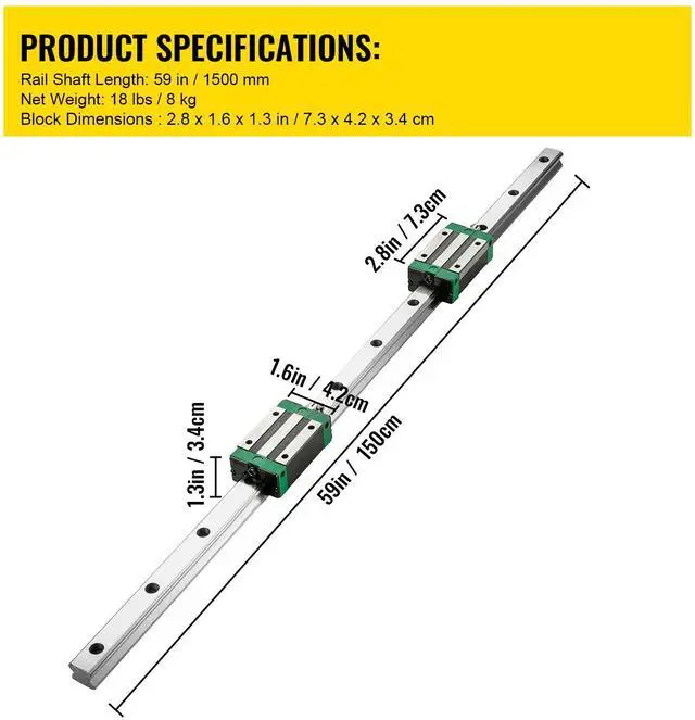 Alt view image 7 of 7 - Linear Guide Rail 2Pcs HGR20-1500mm Linear Slide Rail with 1Pcs RM1605-1500mm Ballscrew with BF12/BK12 Kit Linear Slide Rail Guide Rail Square for DIY CNC Routers Lathes Mills