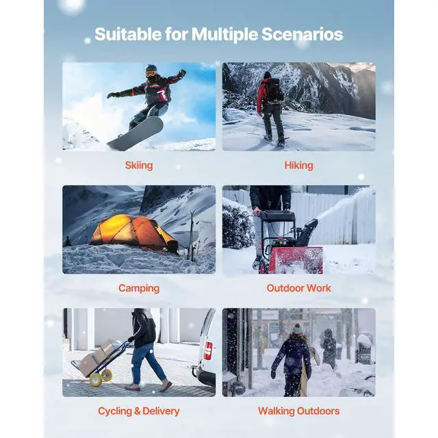 Alt view image 7 of 8 - VEVOR Heated Vest, Men Electric Heating Vest with 16000 mAh Battery Pack, 8 Heating Zones Lightweight Rechargeable Winter-Vest with 3 Levels, for Outdoor Hiking Camping Fishing Skiing, Size M