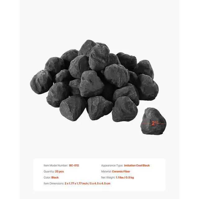 Alt view image 14 of 14 - 1.2-2.0 Inch 25 Pcs Lava Rocks Fire Stones Reusable Fire Pit Stones