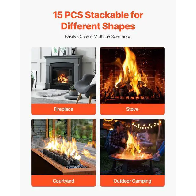 Alt view image 13 of 14 - 1.2-2.0 Inch 25 Pcs Lava Rocks Fire Stones Reusable Fire Pit Stones