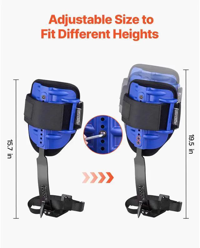 Alt view image 6 of 7 - Tree Climbing Spikes Set, Height-Adjustable Tree Climbing Gear with Straps & Waist Harness, 350 lbs Load Capacity, Heavy Duty Steel Climb Spurs Arborist Equipment for Fruit Picking Hunting
