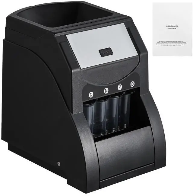 Alt view image 8 of 14 - VEVOR USD Coin Sorter, Coin Sorter Machine for USD Coin 1 5 10 25, Sorts up to 230 Coins/min, Coin Sorter and Wrapper Machine Holds 200 Coins Included 4 Coin Tubes, Black