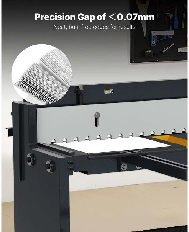 Alt view image 3 of 7 - Foot Stomp Sheet Metal Shear, 52 in Width Manual Floor Shear, with Soild Steel Frame, Adjustable Blade Gap, Material Stops, Foot-Pedal Control for Cutting Steel, Copper, Rebar, and Aluminum