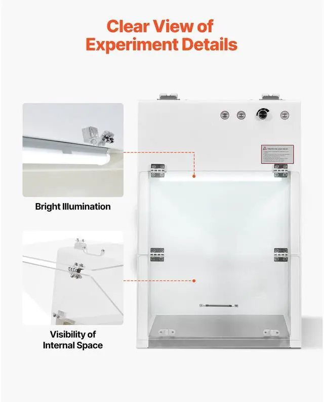 Alt view image 5 of 7 - Laminar Flow Hood, 20.08 x 20.47 x 23.62 inch Working Area Portable Clean Room, Meets ISO Class 5 Clean Room Standards, with HEPA-14 Filter and G1 Pre-Filter, for Medical and Laboratory Use