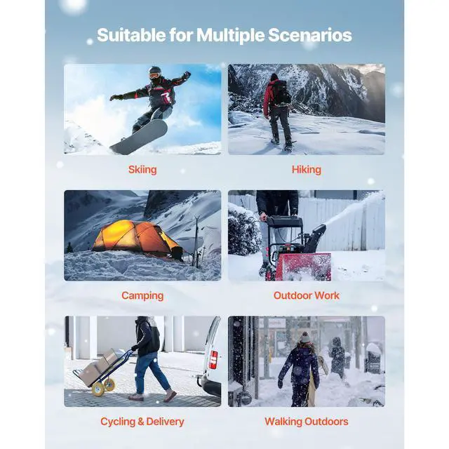 Alt view image 7 of 8 - VEVOR Heated Vest, Men Electric Heating Vest with 16000 mAh Battery Pack, 8 Heating Zones Lightweight Rechargeable Winter-Vest with 3 Levels, for Outdoor Hiking Camping Fishing Skiing, Size L