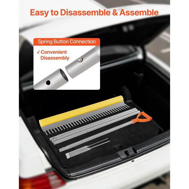 Alt view image 5 of 7 - Landscape Rake, 36 inch Wide Head 133 inch Handle, Large Heavy Duty Aluminum Landscaping Leaf Rake Tool, Asphalt Level for Loosening Soil, Garden & Yard, Pond Gravel & Beach Lawn Care, 52ft Rope