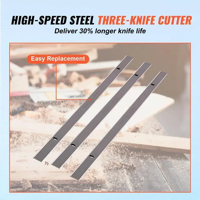 Alt view image 11 of 15 - VEVOR Thickness Planer 13-Inch Two-Speed Three-Blade 15-Amp for woodworking