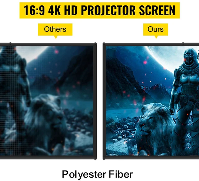 Alt view image 2 of 9 - Tripod Projector Screen with Stand 70 inch 16:9 4K HD Projection Screen Stand Wrinkle-Free Height Adjustable Portable Screen for Projector Indoor & Outdoor for Movie, Home Cinema, Gaming, Office