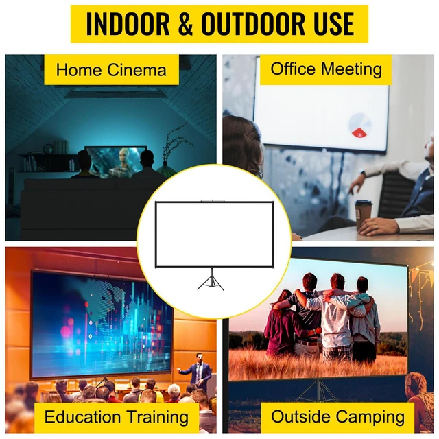 Alt view image 7 of 9 - Tripod Projector Screen with Stand 70 inch 16:9 4K HD Projection Screen Stand Wrinkle-Free Height Adjustable Portable Screen for Projector Indoor & Outdoor for Movie, Home Cinema, Gaming, Office