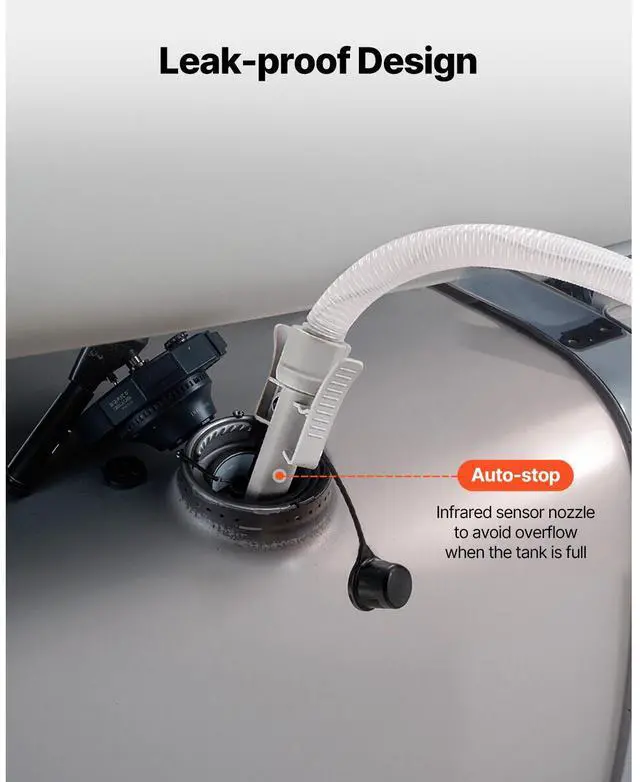 Alt view image 6 of 8 - VEVOR Fuel Caddy, 16 Gallon, Portable Fuel Tank with 12V DC 2.5 GPM Electric Fuel Transfer Pump, 4 ft Delivery Hose & Auto-Stop Sensor Nozzle, Tank Adapters, Suitable for Diesel & Gasoline, Red