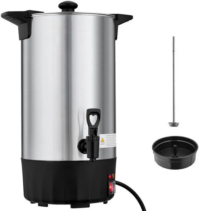 Alt view image 2 of 8 - VEVOR Commercial Coffee Urn, 60 Cup 9 L Hot Beverage Dispenser with Dripless Faucet, Quick-Brewing Stainless Steel Large Commercial Coffee Maker, for Catering, Business, Party, Church & Restaurant